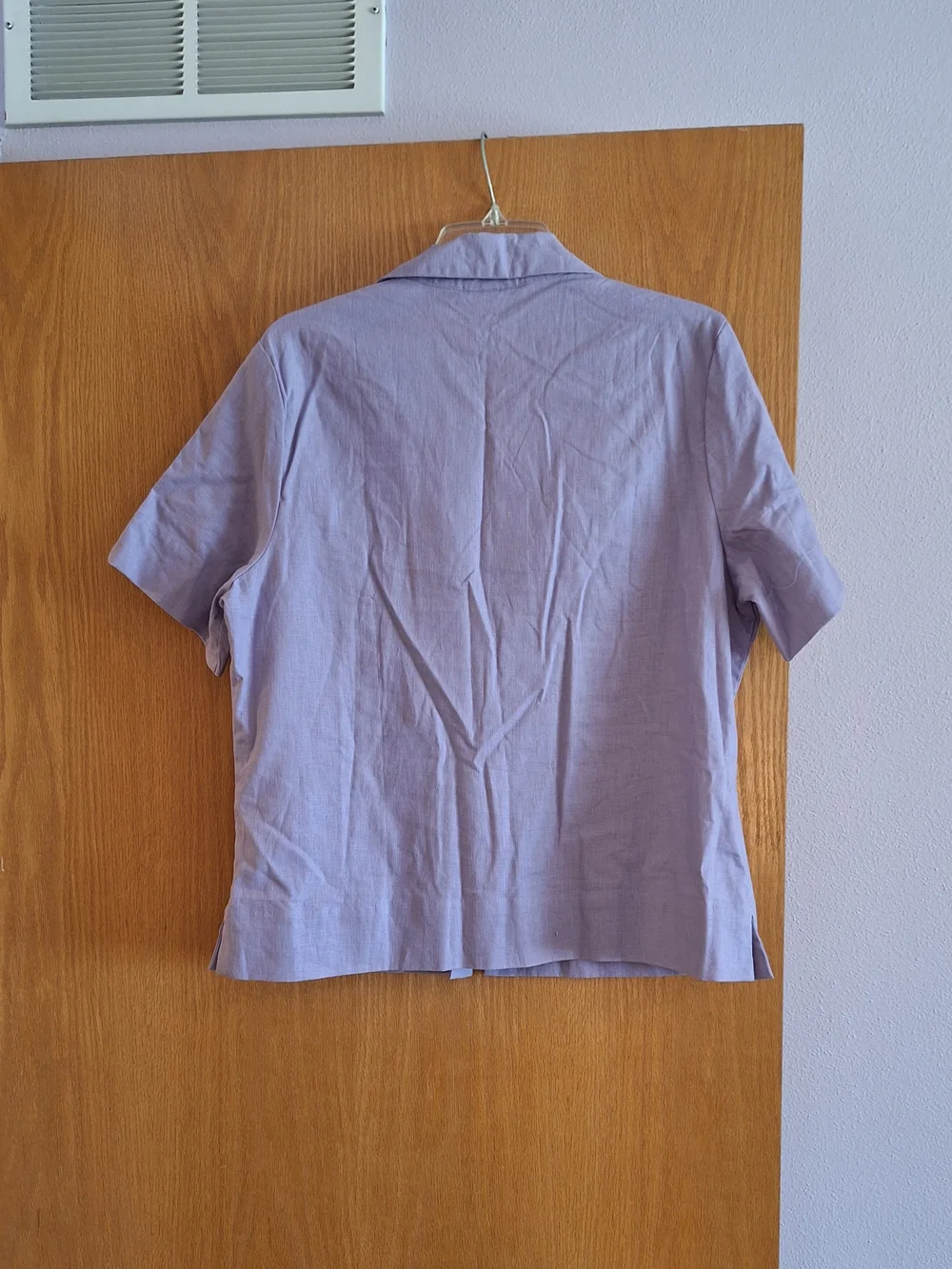 Lilac S/S Button Front Blouse And Matching Short Set